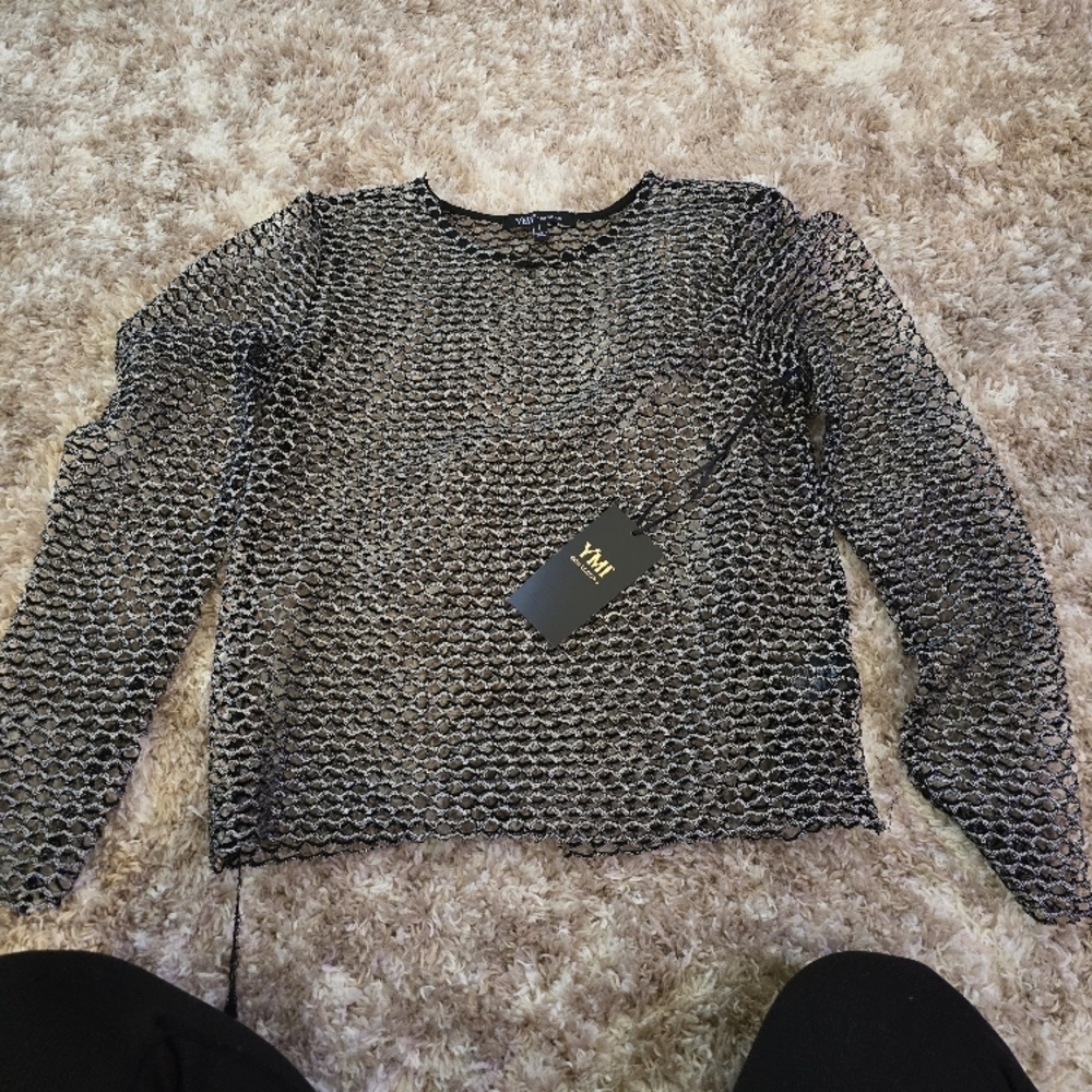Black Mesh Women's Top